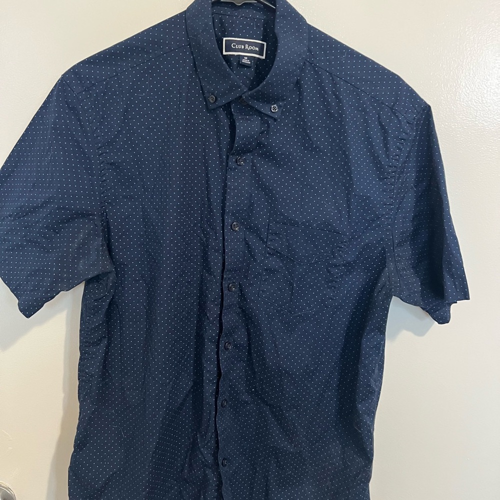 Club Room Dark Blue Dotted Shirt